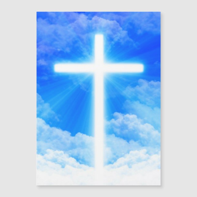 Carte Magnétique Croix de lumière Jésus-Christ chrétien personnalis (Devant)