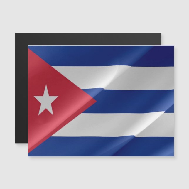 Carte Magnétique Cuba - Drapeau d'agitation - (Devant / Derrière)