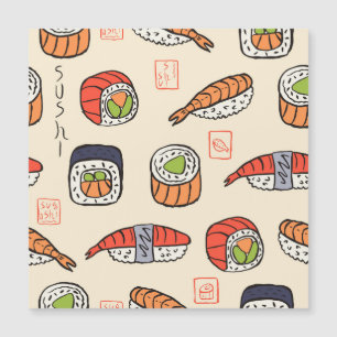 Carte Magnétique Cuisine sushi, design motif sans soudure.