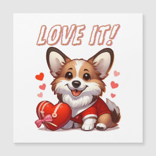 Carte Magnétique Cute Corgi Love