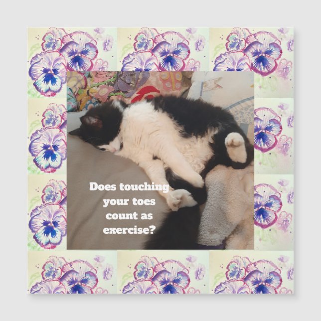 Carte Magnétique Cute Tuxedo Chat Anniversaire Fête Enfants Invitat (Devant)