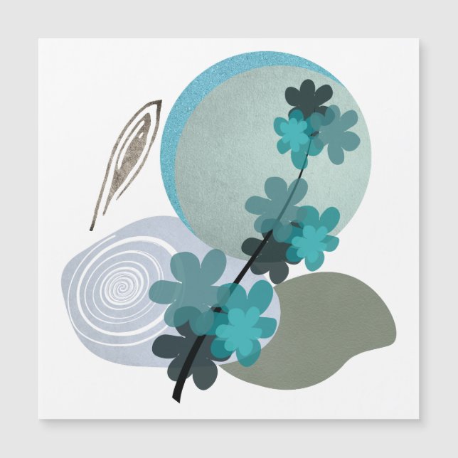 Carte Magnétique Cyan Boho (Devant)
