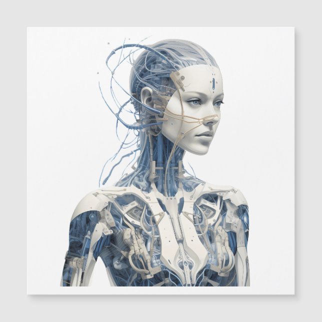 Carte Magnétique Cyborg Sci-fi moderne fille (Devant)