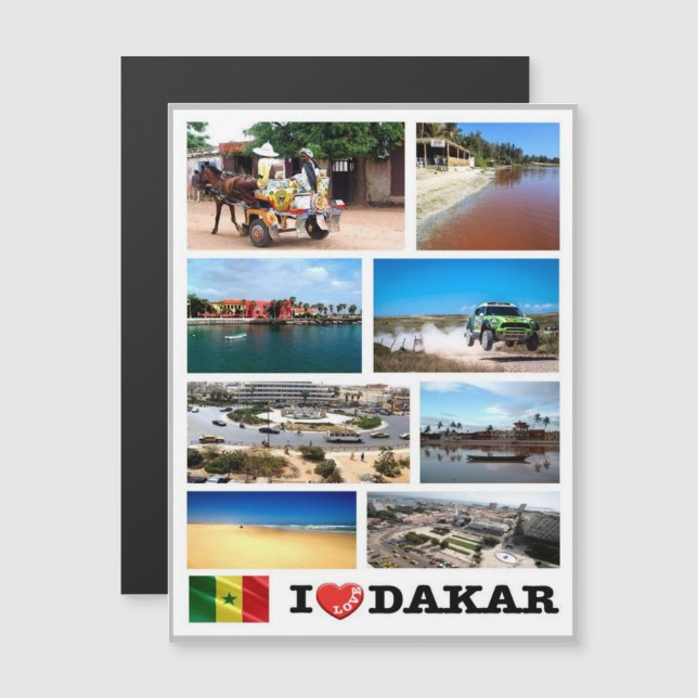 Carte Magnétique Dakar I Love - Sénégal - (Devant / Derrière)
