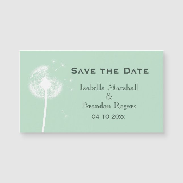 Carte Magnétique Dandelion de menthe abordable Enregistrer l'aimant (Devant)