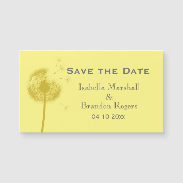 Carte Magnétique Dandelion jaune abordable Enregistrer l'aimant de  (Devant)