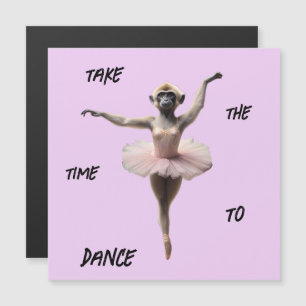 Carte Magnétique Danseur De Ballet Gibbon Dans Un Tutu,