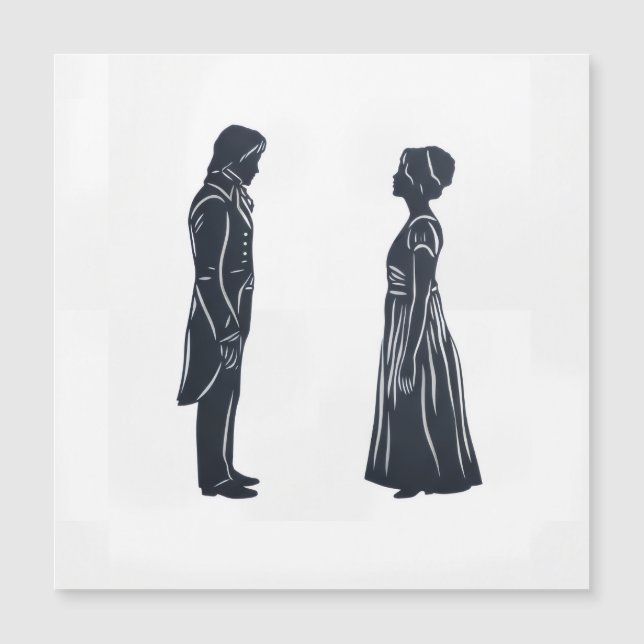 Carte Magnétique Darcy et Elizabeth Silhouette (Devant)