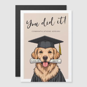 Carte magnétique de chien retriever doré mignon de
