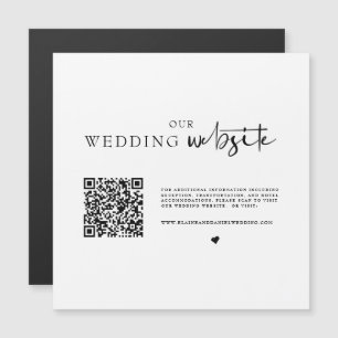Carte magnétique de détails de mariage avec code Q