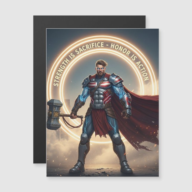 Carte magnétique de la fête du Travail – La force  (Devant / Derrière)