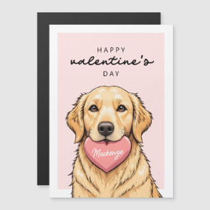 Carte magnétique de la Saint-Valentin avec un chie