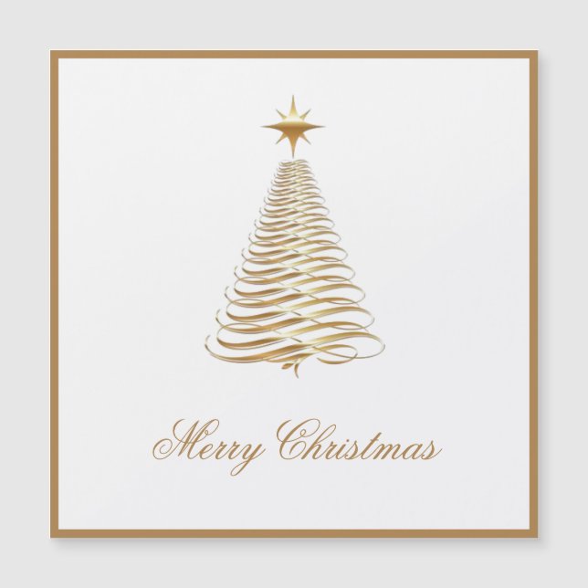 Carte magnétique de l'arbre de Noël étoilé doré te (Devant)