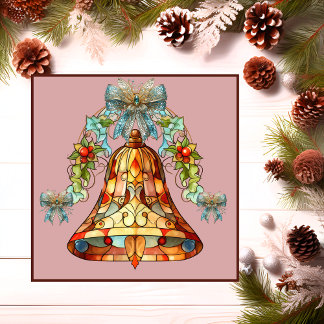 Carte magnétique de Noël de la cloche en verre ten
