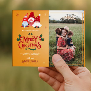 Carte magnétique de Noël Gnome Famille