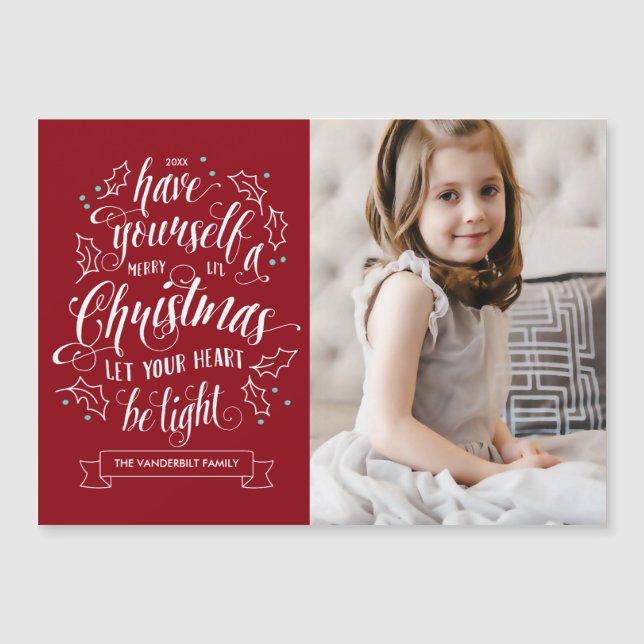Carte magnétique de Noël Joyeux Li (Devant)