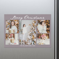 Carte magnétique de Noël Mauve Pâle Photo