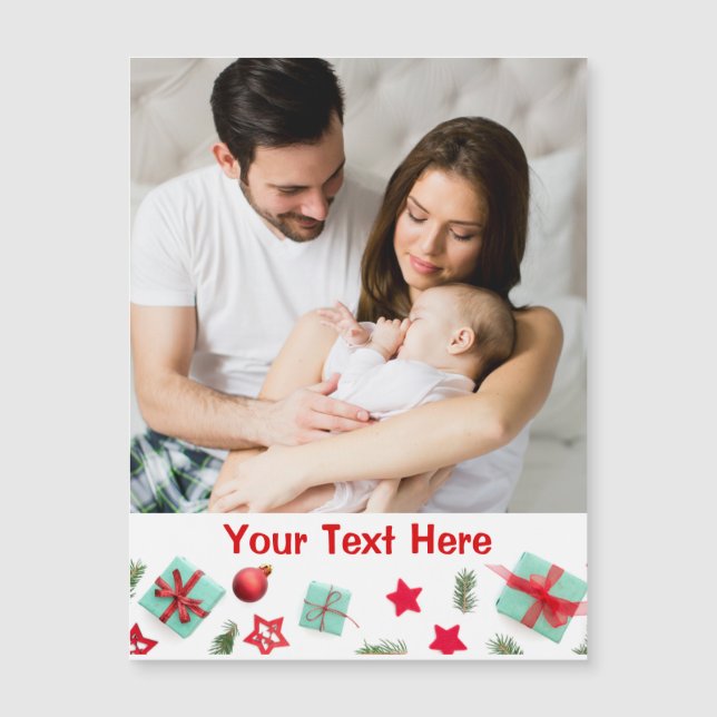 Carte magnétique de Noël photo personnalisée (Devant)