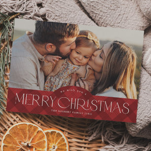 Carte magnétique de Noël Rustic Red Plaid