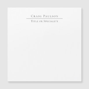 Carte magnétique de nom minimaliste simple profess