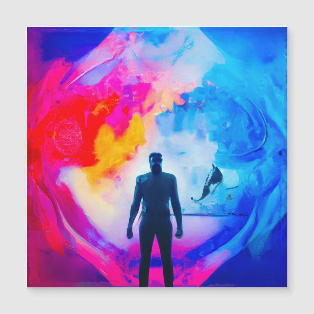 Carte Magnétique Debout dans les couleurs (Devant)