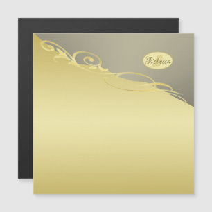 Carte Magnétique Décor de luxe sur or & argent, Monogramme