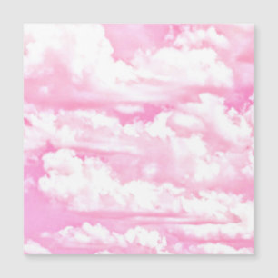 Carte Magnétique Décor Pastel Baby Rose Joyeux Nuages
