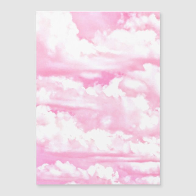 Carte Magnétique Décoration des nuages rose Rose (Devant)