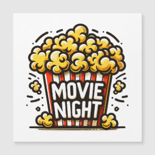 Carte Magnétique Délice de soirée cinéma Popcorn ludique