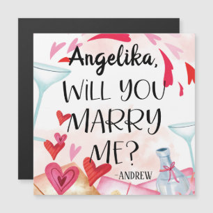 Carte Magnétique Demande en mariage   Veux-tu m'épouser ? Nom perso