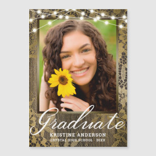 Carte Magnétique Dentelle rustique Lumières de dentelle de bois