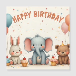 Carte Magnétique Des Amis D'Anniversaire De Whimsical Se Réunissent