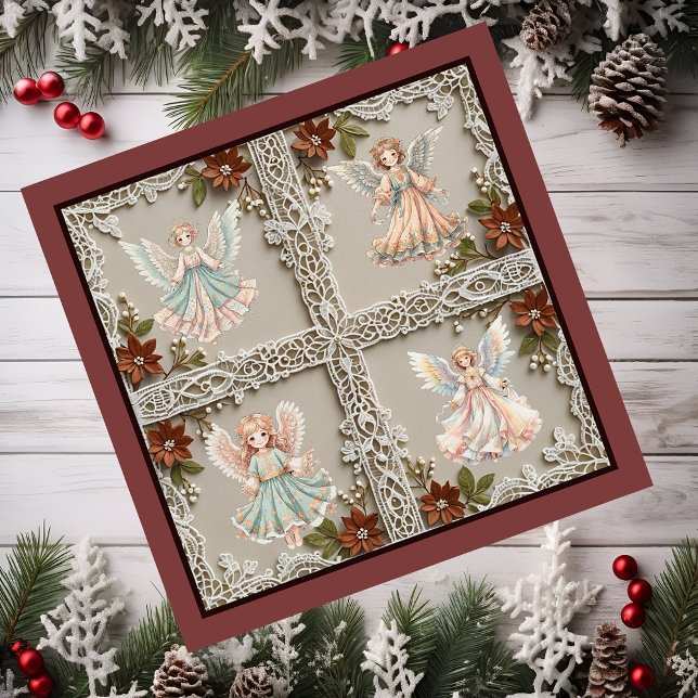 Carte magnétique des anges de Noël (Four Christmas Angels.)