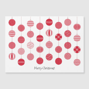Carte magnétique des boules de Noël rouges