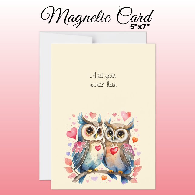 Carte magnétique des chouettes mignonnes de texte  (Créateur téléchargé)