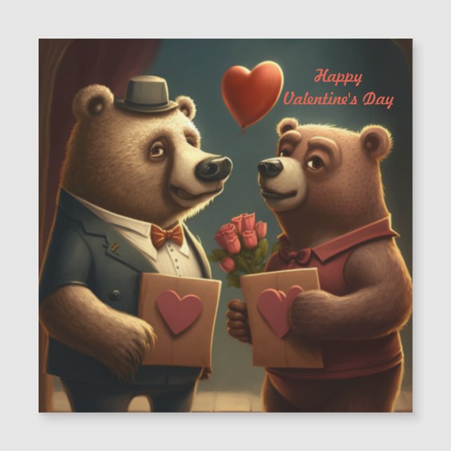 Carte Magnétique Dessin de Saint Valentin sur mesure (Devant)