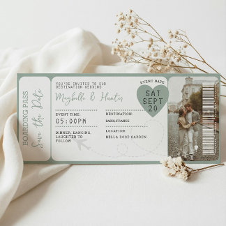 Carte Magnétique Destination Wedding Boarding Pass Plane Ticket