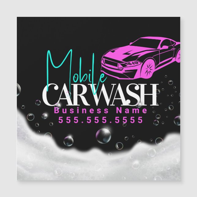 Carte Magnétique Détail du lavage de voiture mobile (Devant)