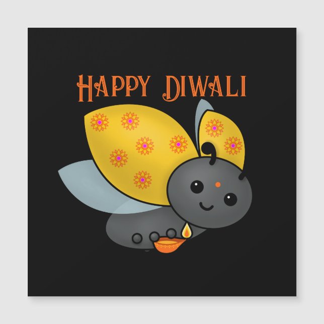 Carte Magnétique Diwali Ladybug avec Deepa (Devant)