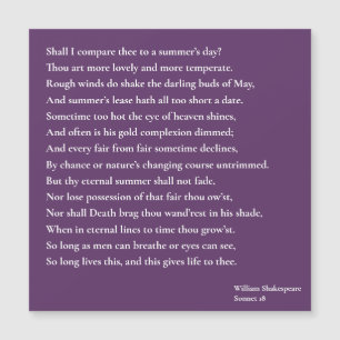 Carte Magnétique Dois-je te comparer à une journée d'été ? sonn