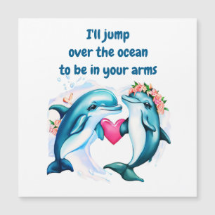 Carte Magnétique Dolphin Love Valentine's Day Card