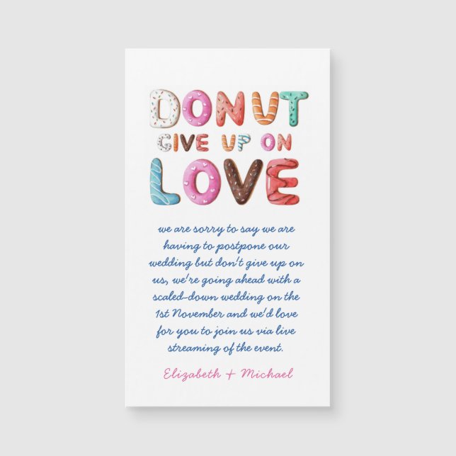 Carte Magnétique DONUT Abandon Amour Changement de date du plan MAG (Devant)