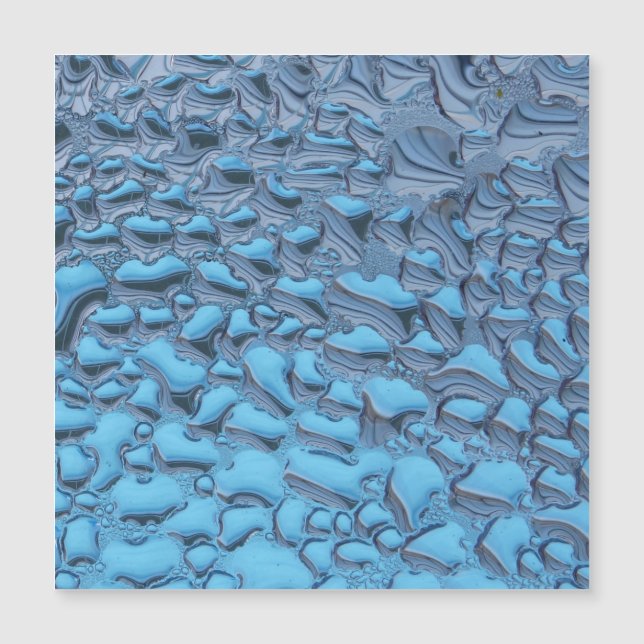 Carte Magnétique Doux gouttes de pluie sur verre bleu (Devant)