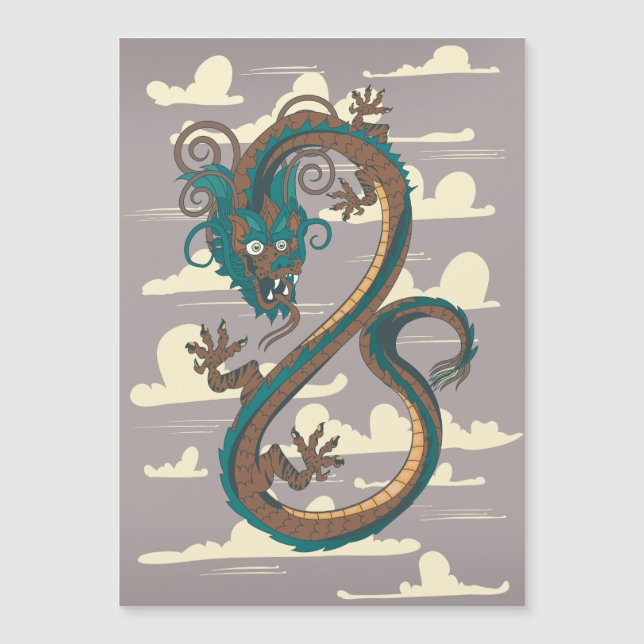 Carte Magnétique Dragon chinois (Devant)