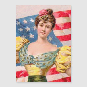 Carte Magnétique Drapeau américain Lady Liberty Independence