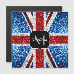 Carte Magnétique Drapeau rouge bleu blanc brillant parties scintill