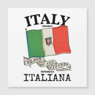 Carte Magnétique Drapeau vintage du pays Italie