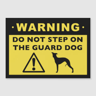 Carte Magnétique Drôle Whippet Guard Avertissement de chien