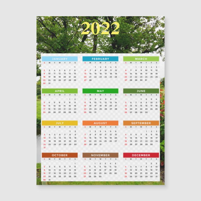 Carte magnétique du calendrier 2022 (Devant)