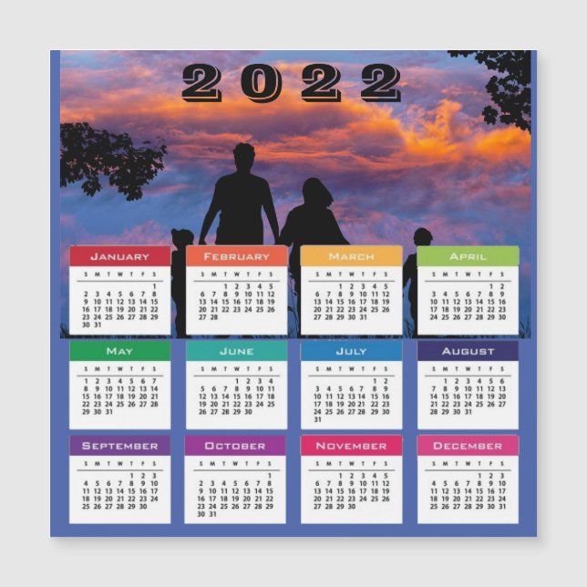 Carte magnétique du calendrier familial 2022 (Devant)